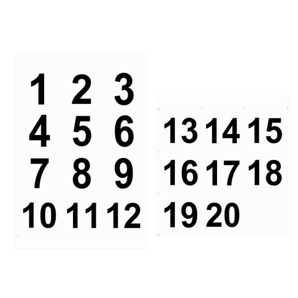 Round Number Stickers 100mm Number 1-20 Self Adhesive PVC ...