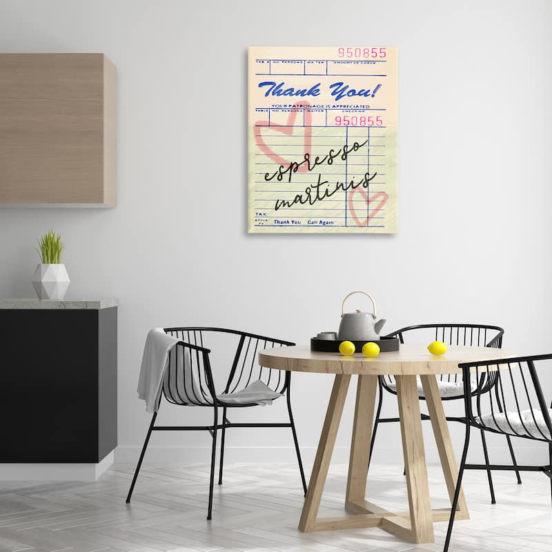 Stupell Espresso Martinis Guest Check Canvas Wall Art Design By Lil' Rue