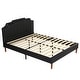 preview thumbnail 8 of 8, Javlergo Faux Leather Upholstered Platform Bed Frame, Full Bed Frame, Mattress Foundation with Wood Slat Support