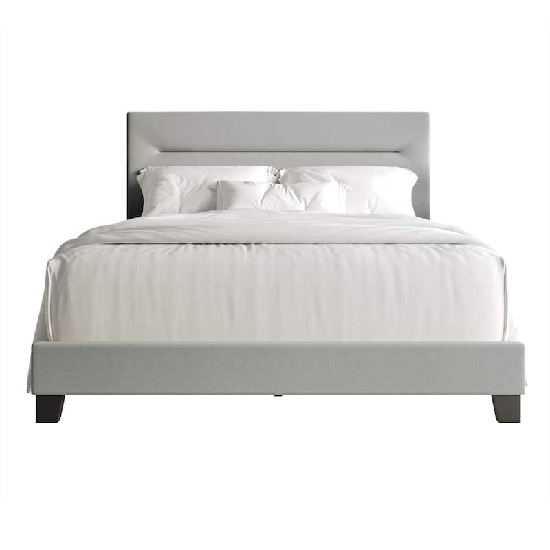 CraftPorch 4-pieces Contemporary Grey Bed with Dark Grey Furniture Bedroom Set - Grey - Full