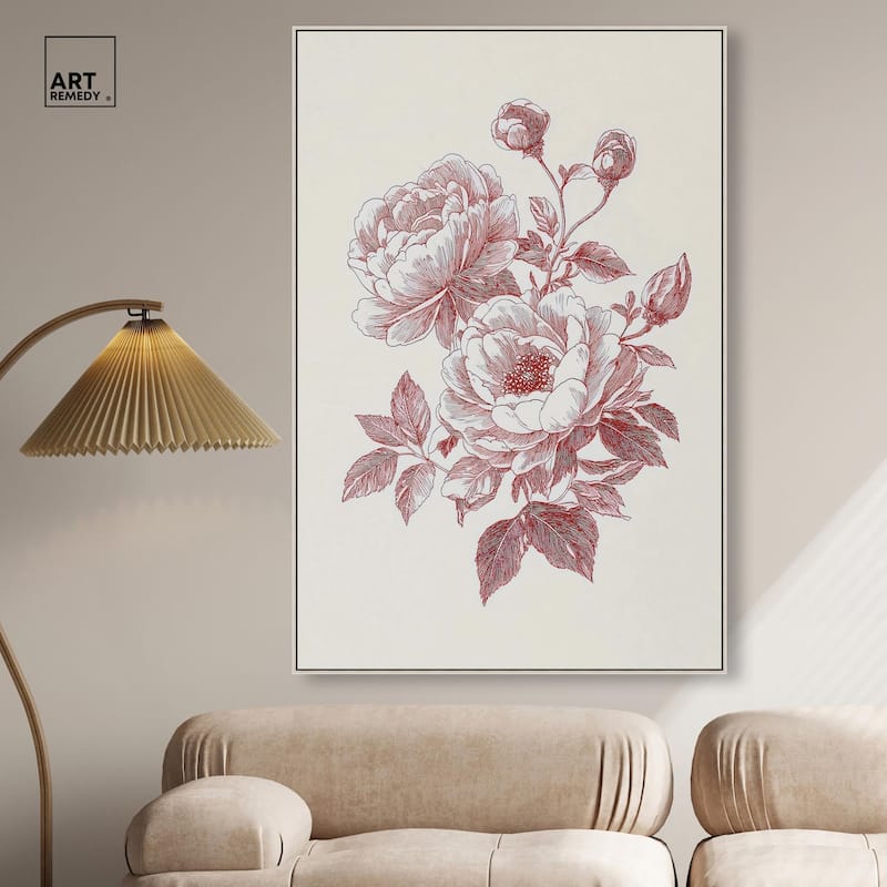 Breezy Red Pencil Blooms Canvas by Art Remedy