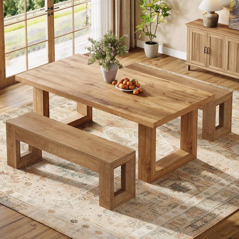 47" Farmhouse Entryway Bench for Entryway, Dining Room, Living Room