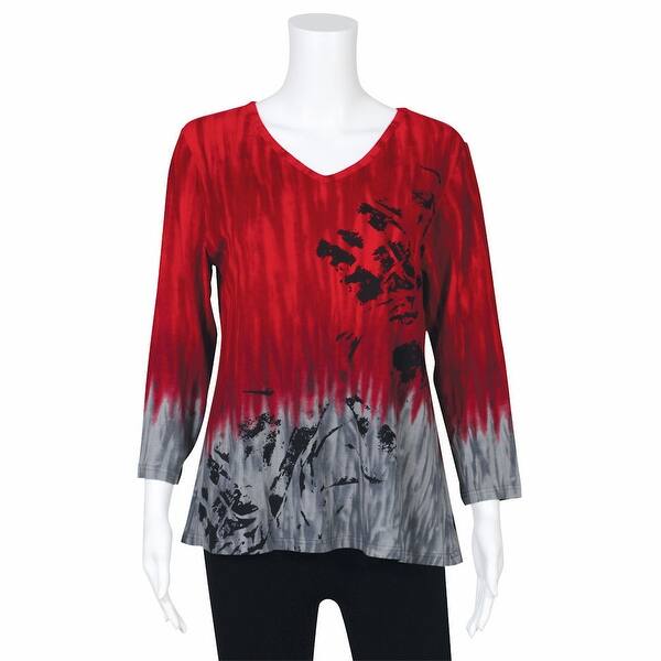 Shop Women S Parsley Sage Poppy Print 3 4 Sleeve Tunic