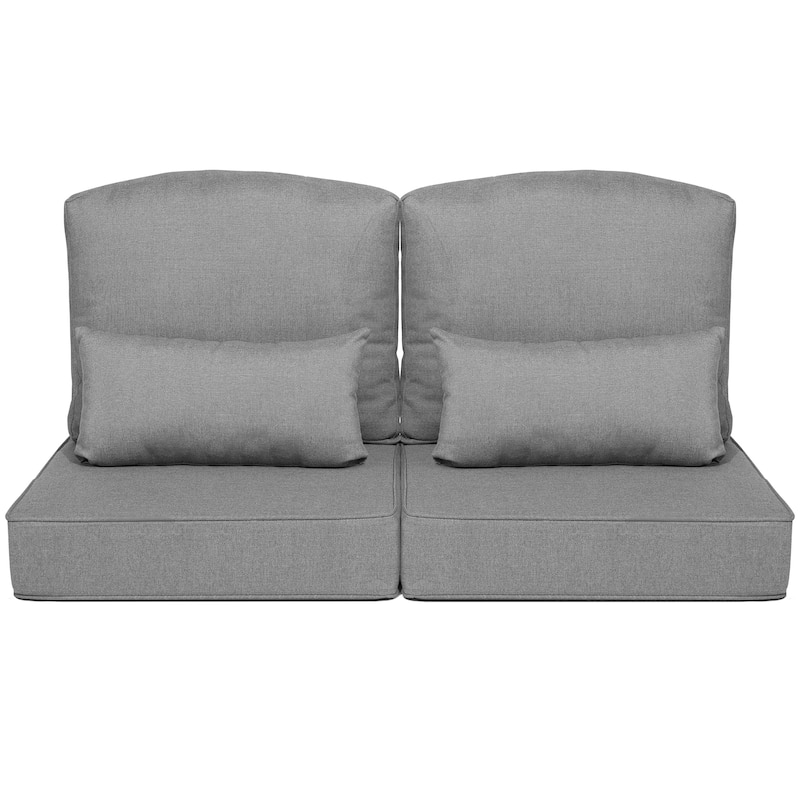 Outdoor Seat Cushion Set 24 x 24 Inch Patio Furniture Cushions Deep Seat & Back Cushion with Pillow for Chair Sofa