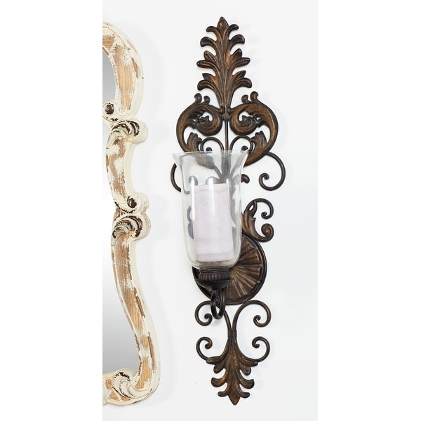 Scrolled Metal Candle Wall Sconce