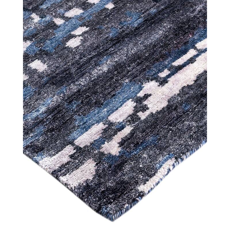 Modern One-of-a-Kind Handmade Area Rug, Blue - 8' 1" x 10' 1"
