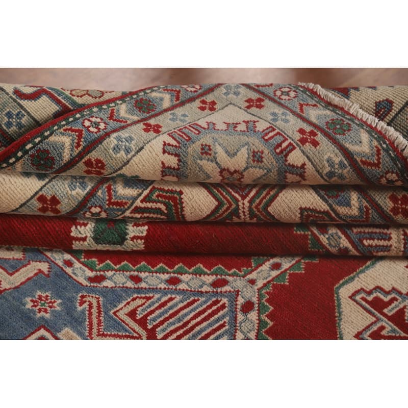 Red Kazak Oriental Area Rug Hand-Knotted Wool Carpet - 8'6"x 11'6"