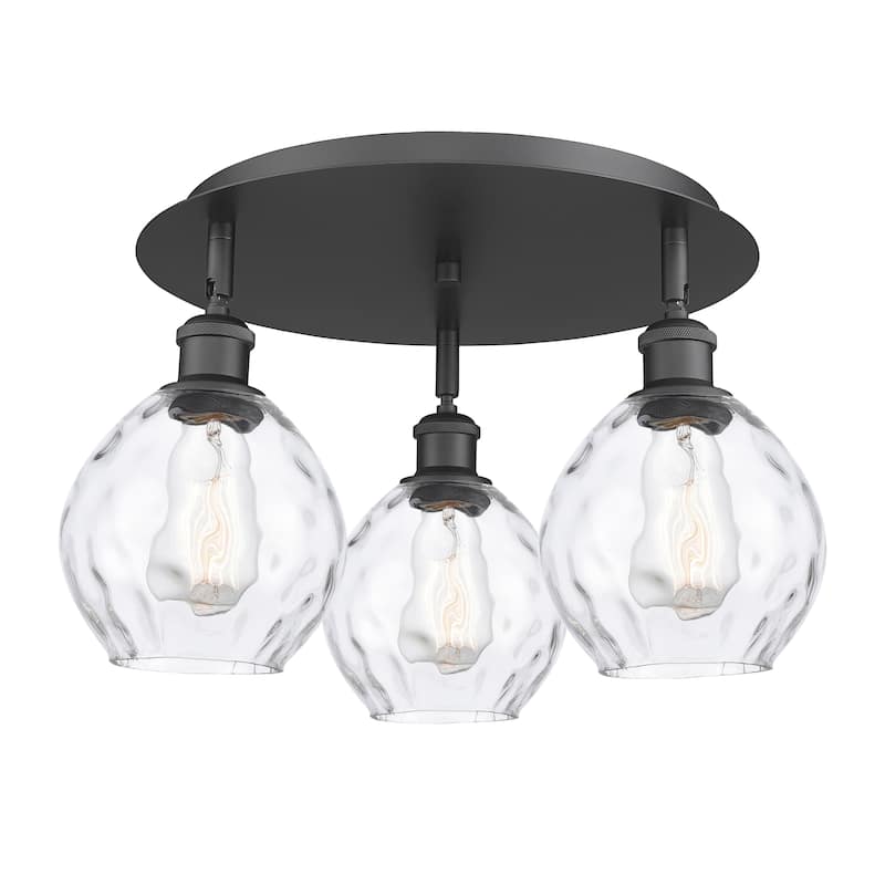 Innovations Lighting Waverly - 3 Light 18" Flush Mount - Matte Black
