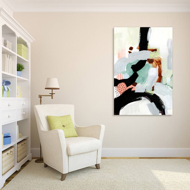 "Synchronal I" Frameless Free Floating Tempered Art Glass Wall Art by EAD Art Coop