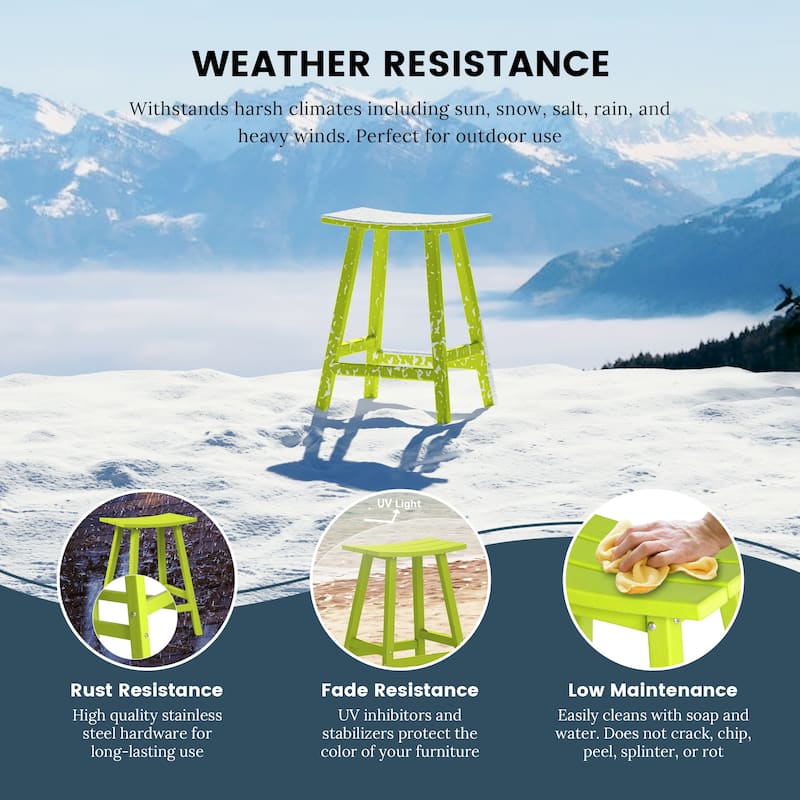Laguna Hdpe All Weather Outdoor Patio 24" Saddle Seat Counter Stool