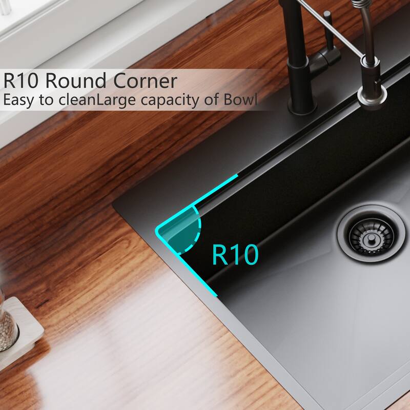 Drop In Kitchen Sink 16 Gauge Stainless Steel Workstation Sink