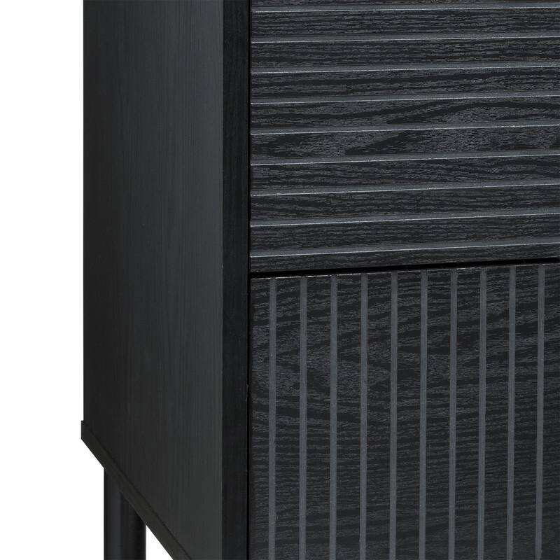 Merk Black Nightstand 2 Drawers