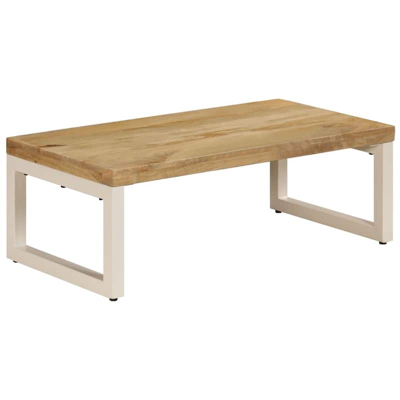 vidaXL Coffee Table 39.4"x19.7"x13.8" Solid Mango Wood and Steel