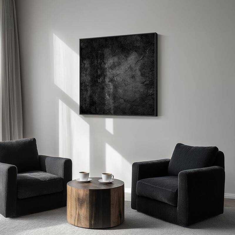 Framed Black Abstract Wall Art, Modern Canvas Prints Paintings