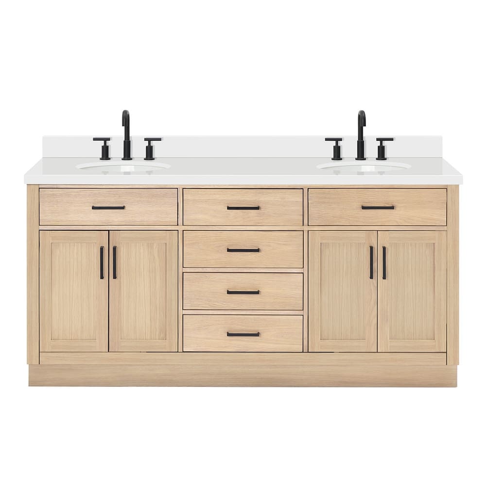 Ariel T073DWQOVO Hepburn 73" Free Standing Double Basin Vanity Set