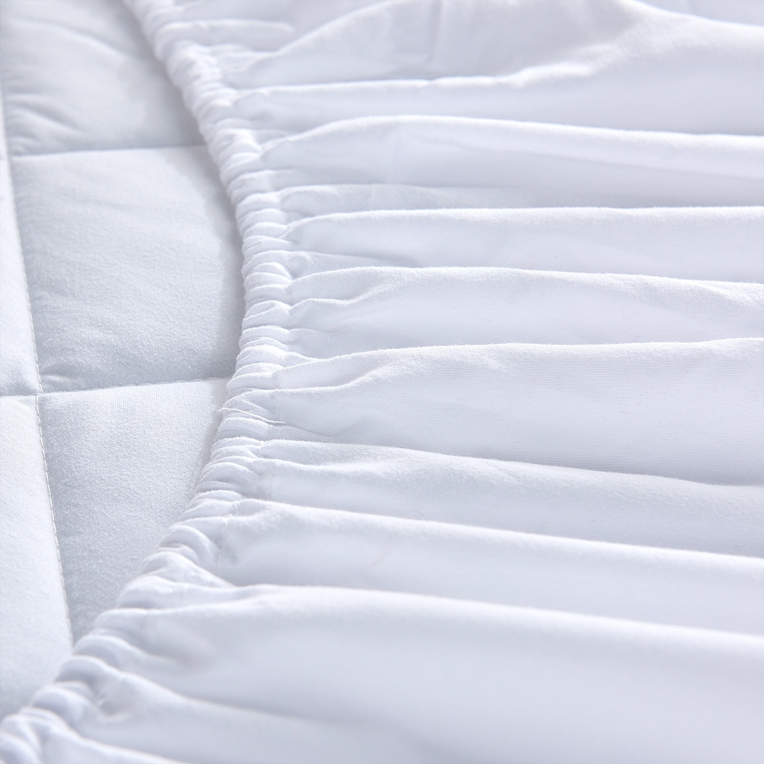 4 Layer Quilted Waterproof Mattress Pad Hypoallergenic Protector Cover - White - Queen