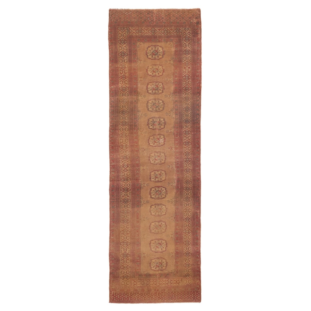 ECARPETGALLERY Hand-knotted Antalya Vintage Brown Wool Rug - 2'6 x 8'2