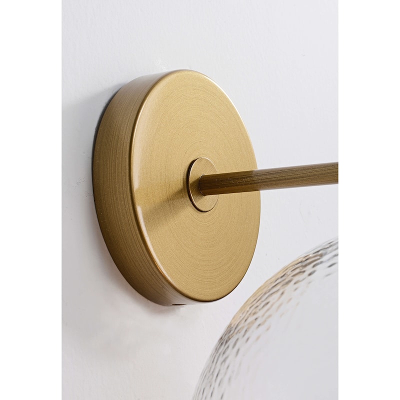 Alda 1 Light Brushed Brass Clear Glass Bowl Shade Wall Sconce