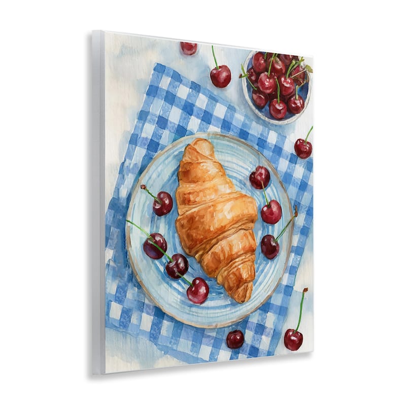 Stupell Cherries & Croissant Breakfast Wall Plaque Art Design By Lil' Rue