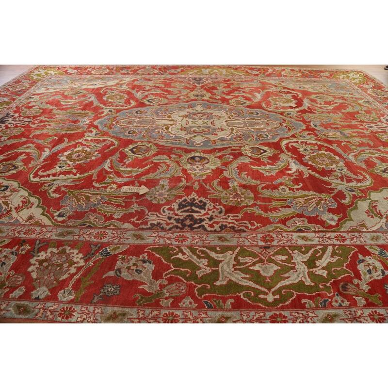 Hand Knotted Oriental 100% Wool Carpet Traditional Floral Red Sultanabad Area Rug - 16' 10'' X 12' 5''