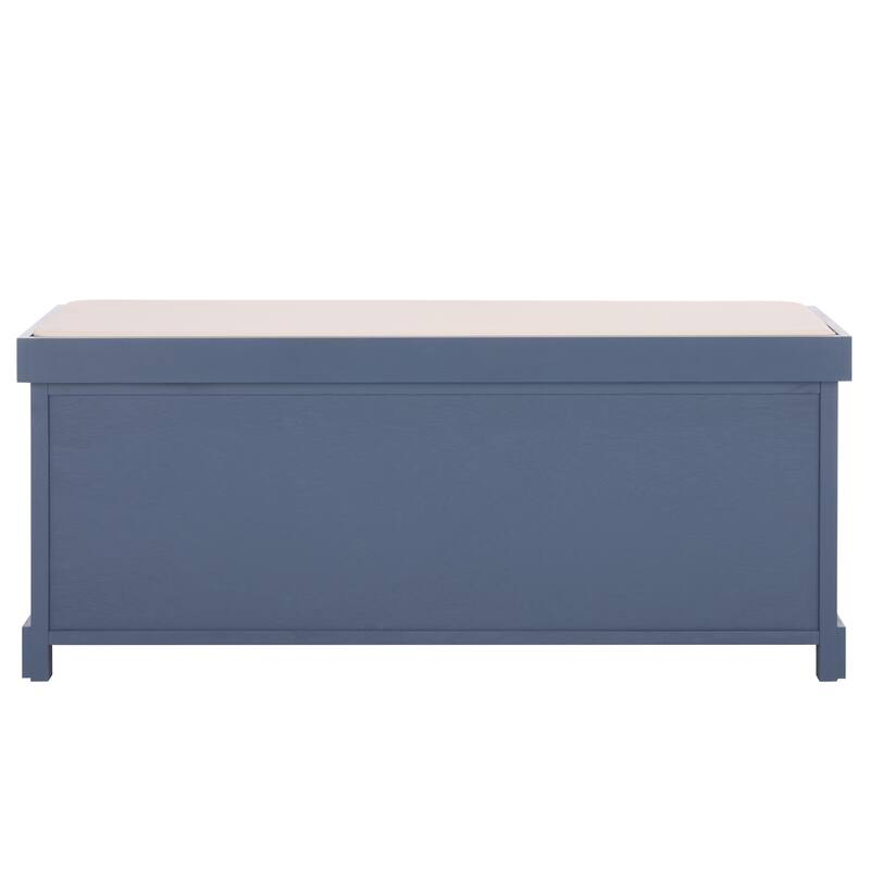 SAFAVIEH Eola Grey/ White Storage Bench - 47" x 16.1" x 19.9" - 47"W x 16"D x 20"H