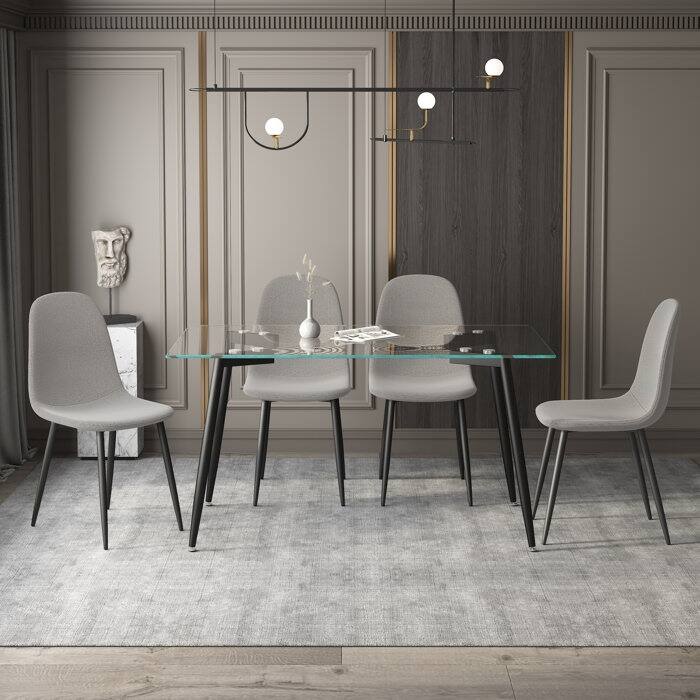 Modern Upholstered Cover Dining Chair for Kitchen, Set of 4 - N/A