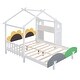 preview thumbnail 13 of 16, Full Size Platform Bed with Windmill, Flower Decor & Desk - Creative Design