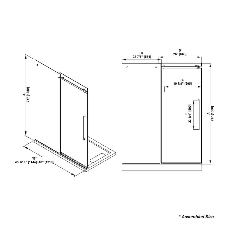 Selby Frameless Sliding Clear Alcove Shower Door
