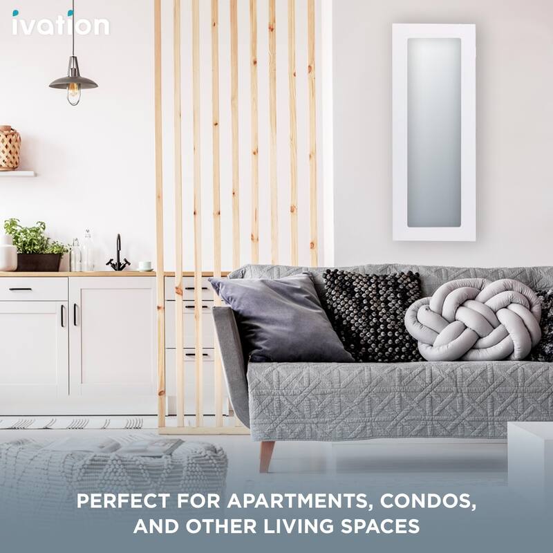 Ivation Wall-Mounted Ironing Board Cabinet w/ Mirror & Left Door - White