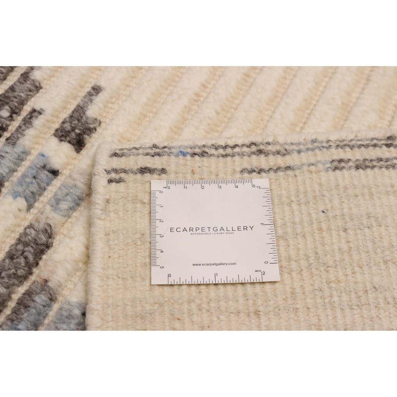 ECARPETGALLERY Hand-knotted Tangier Cream Wool Rug - 8'2 x 9'10