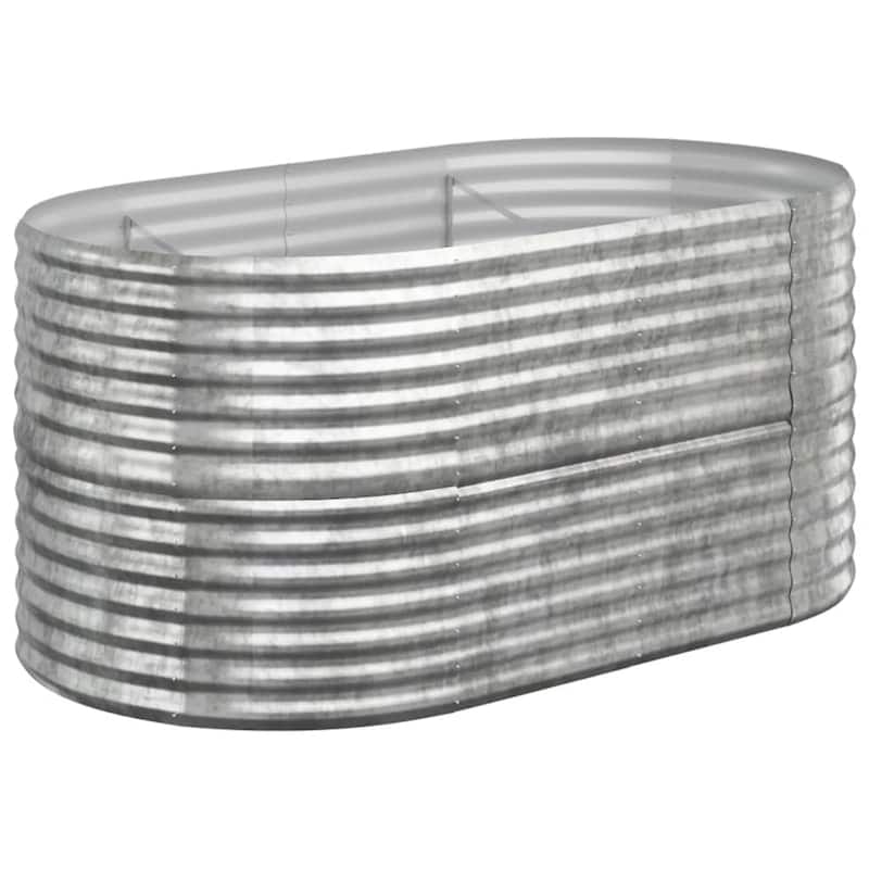 vidaXL Raised Garden Bed Raised Flower Bed Galvanized Steel Outdoor Planter