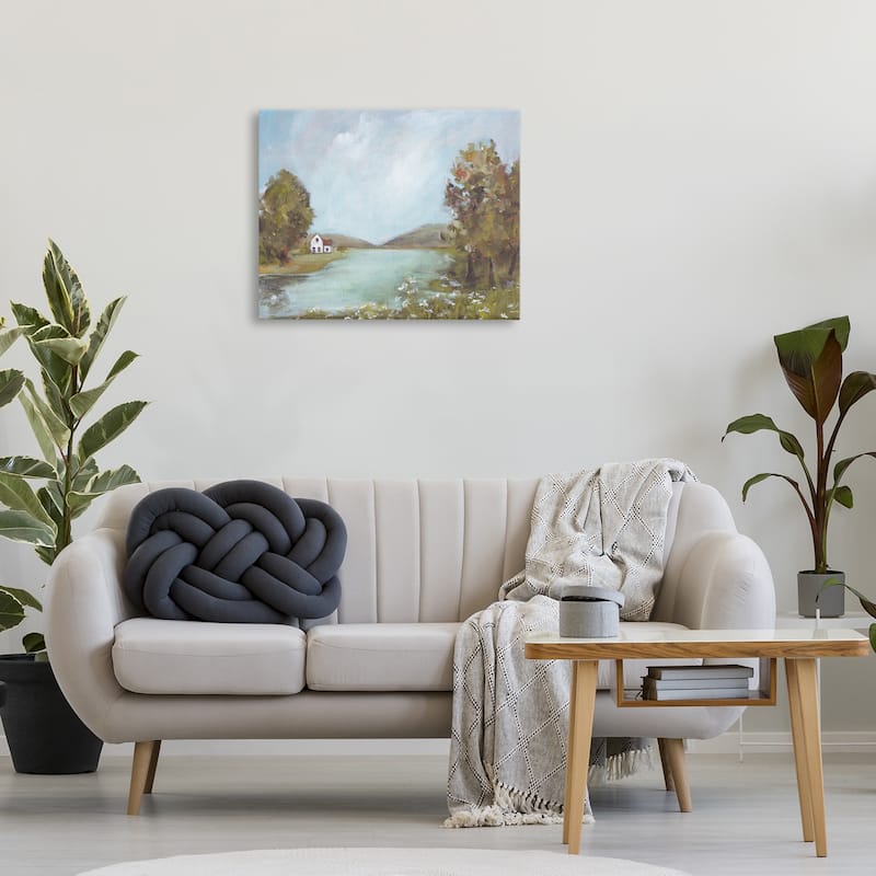 Stupell Distant Cottage Across River Canvas Wall Art Design By Amanda Hilburn