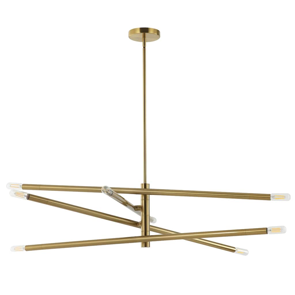 8 Light Pendant Light - Aged Brass Chandelier - Modern Ceiling Light Fixture for Dining Room - 7