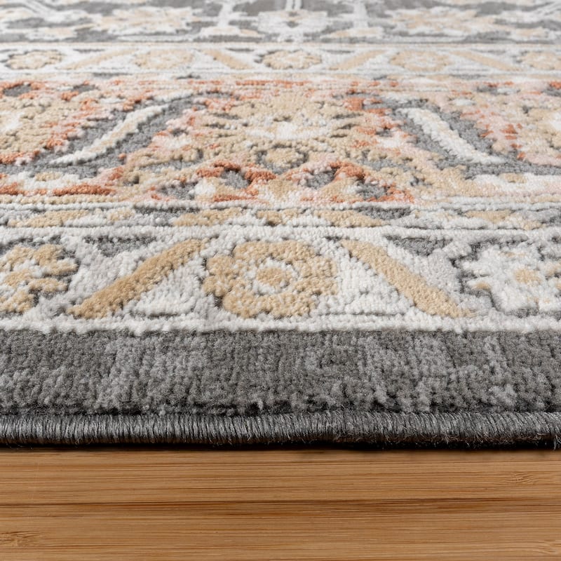 Gertmenian Arlo High Low Transitional Modern Gray Ivory Black Indoor Area Rug Collection
