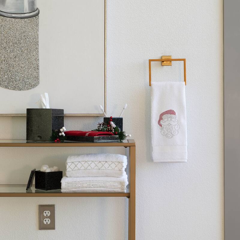 Sparkles Home Rhinestone Santa Hand Towel