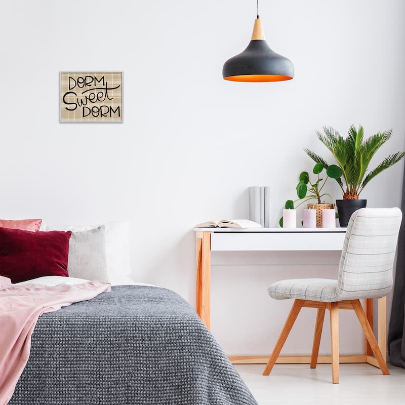 Stupell Sweet Dorm on Plaid Framed Giclee Art Design By Mandy Ford Art + Illustration