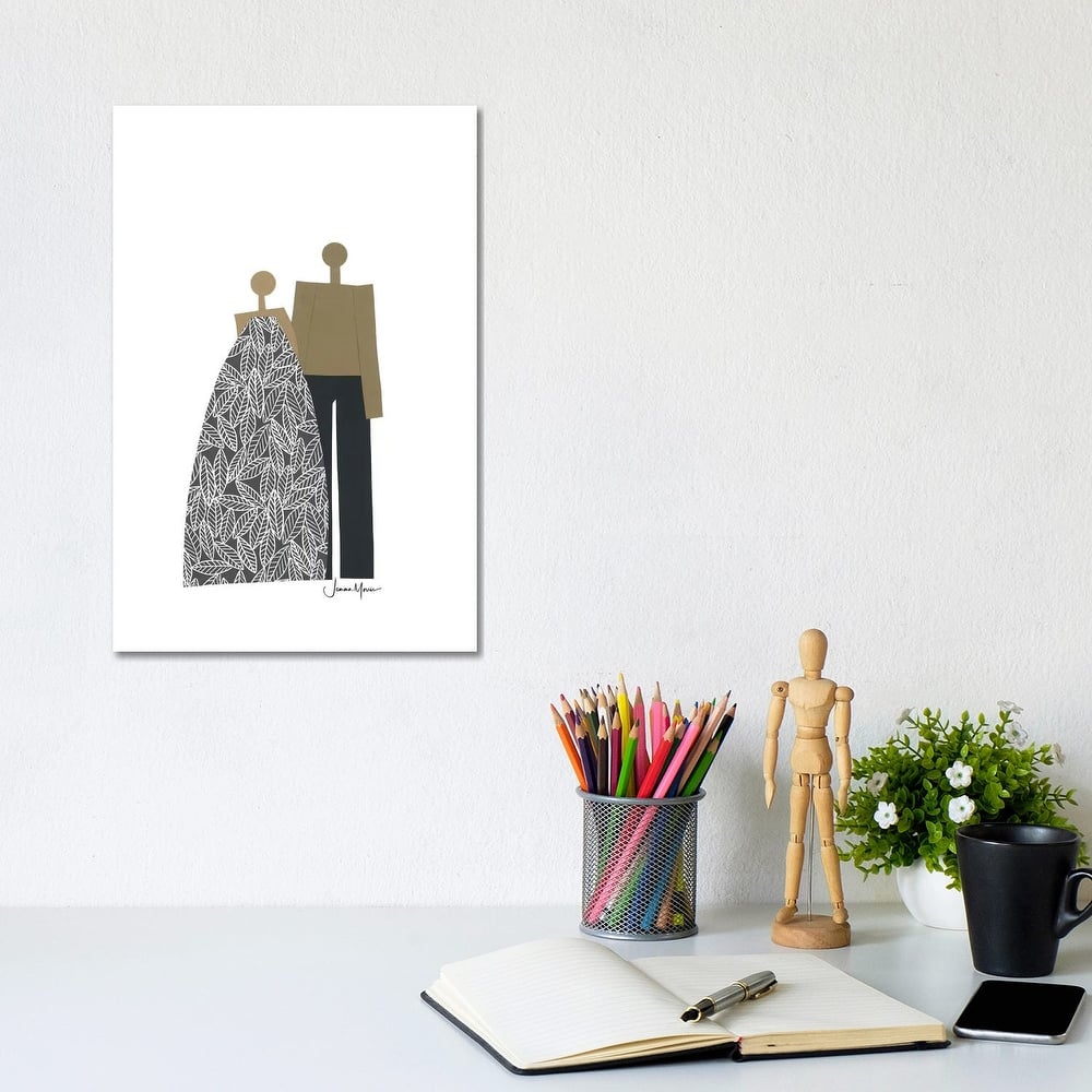 iCanvas "African American Couple In Black & White" by LouLouArtStudio Canvas Print