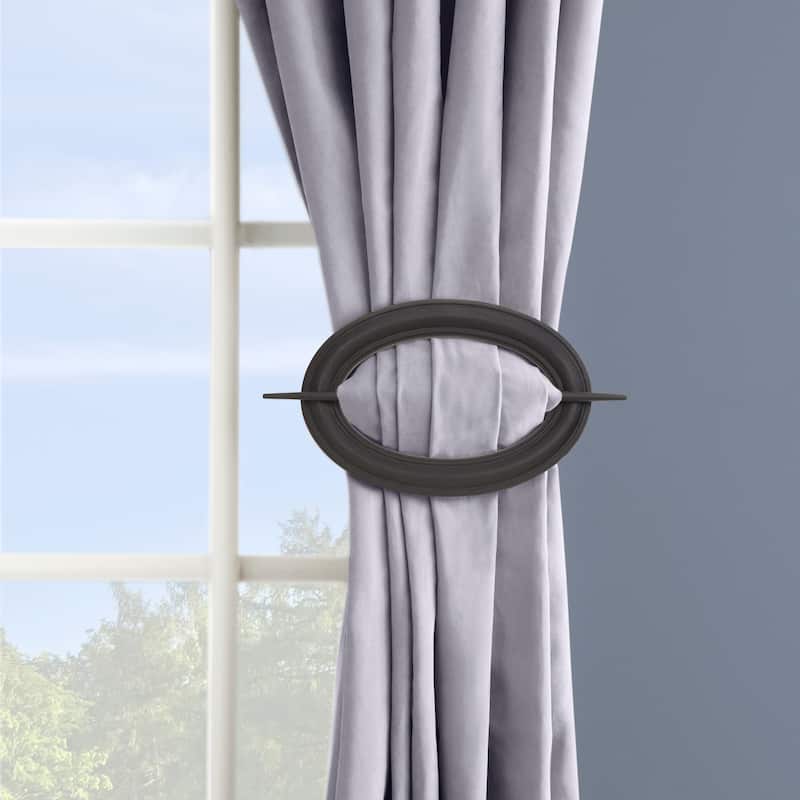 Kenney Decorative Hairpin Holdback for Curtains and Drapes, Set of 2, Black