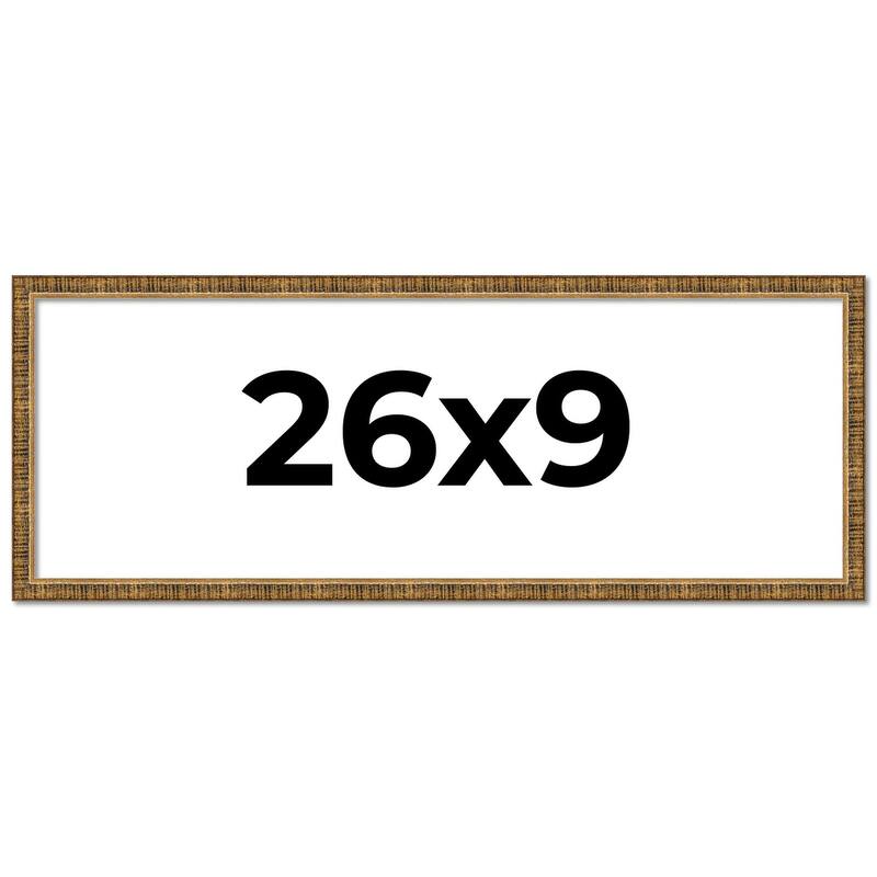 26x9 Frame Gold Solid Wood Picture Frame - Complete Modern Photo Frame
