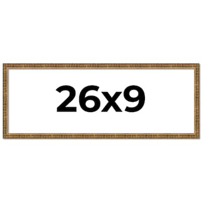 26x9 Frame Gold Solid Wood Picture Frame - Complete Modern Photo Frame
