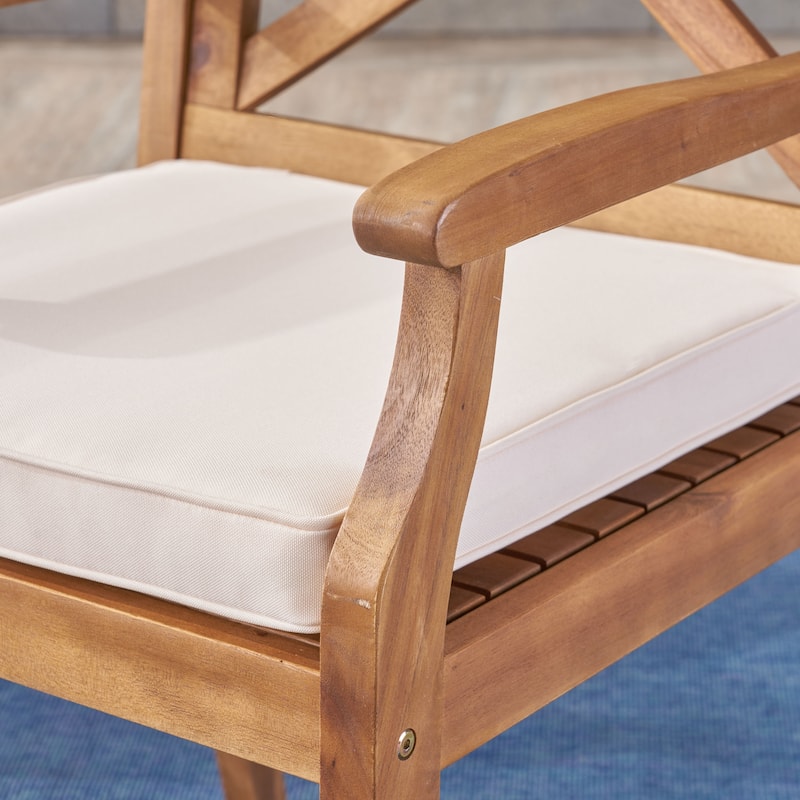 Perla Outdoor Acacia Wood Dining Chair (Set of 2) by Christopher Knight Home