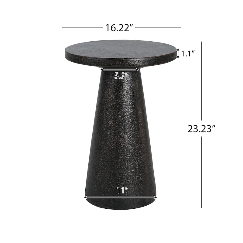 Christopher Knight Home - Terra Modern Outdoor MGO Side Table in Black - 16.22"W x 16.22"D x 23"H