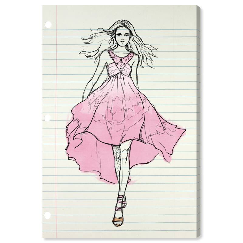 Wynwood Studio Canvas Fashion and Glam Runway Letter Rose Pink and Pastel Pink Modern & Contemporary Wall Art Canvas Print