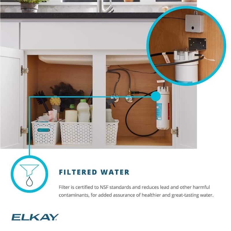 Elkay Crosstown 18 Gauge Stainless Steel 22-1/2" x 18-1/2" x 9", Single Bowl Undermount Sink Kit with Filtered Faucet
