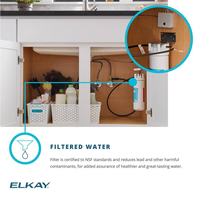 Elkay Crosstown 18 Gauge Stainless Steel 25-1/2" x 18-1/2" x 9", Single Bowl Undermount Sink Kit with Filtered Faucet