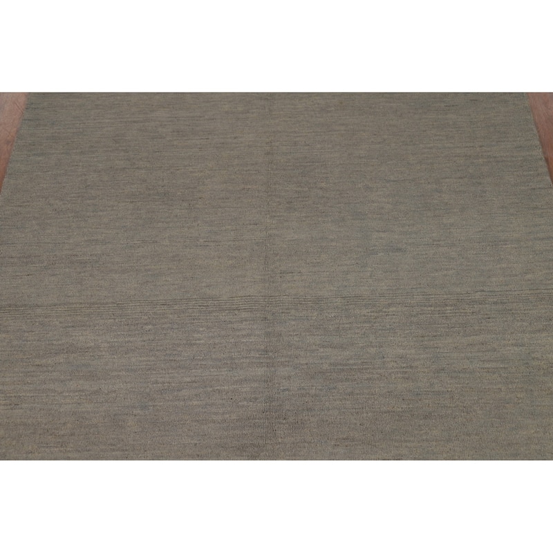 Gray Gabbeh Oriental Area Rug Living Room Hand-Knotted Wool Carpet - 4'10" x 6'7"