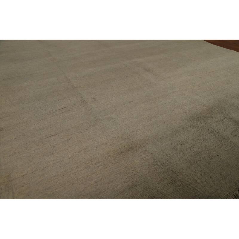 Beige & Gray Gabbeh Modern Area Rug Hand-Knotted Wool Carpet - 6'6" x 9'7"