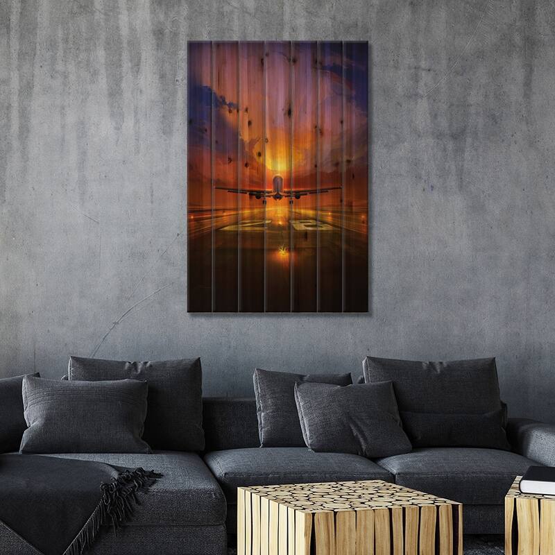 Last Flight Print On Wood by Artem Rhads Chebokha - Multi-Color