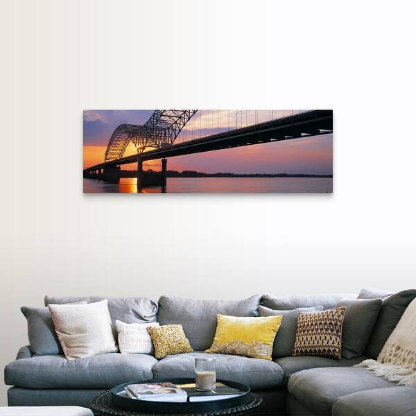 Shop Sunset Hernandez Desoto Bridge Mississippi River Memphis Tn Canvas Wall Art Overstock 16871433