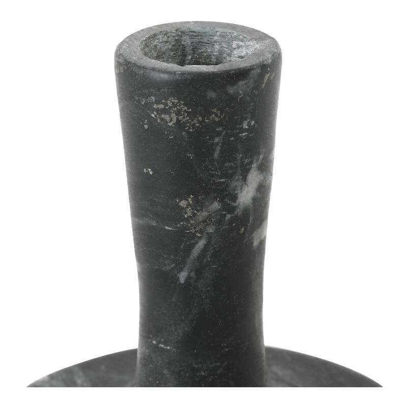 NADAAL STUDIOS Ira, Tall Candle Holder Solid Marble, Black Vein